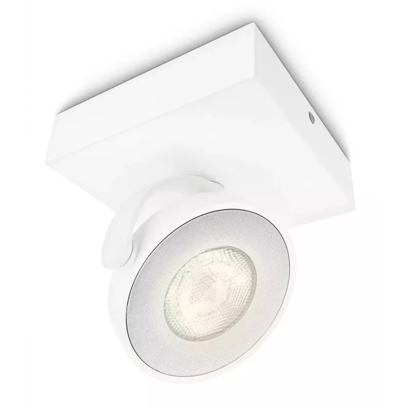 Natynkowy reflektor LED Signify Philips Dimmable Clockwork 6.5W, 500 lm, 2700 K, IP20, biały