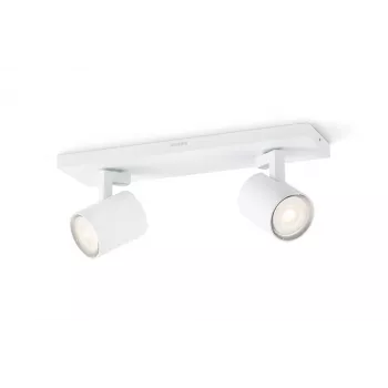 Natynkowy punkt świetlny Philips myLiving 5309231P0, GU10 LED 7 W, 2700 K, 255 lm, dwupunktowy, ściemnialny, biały