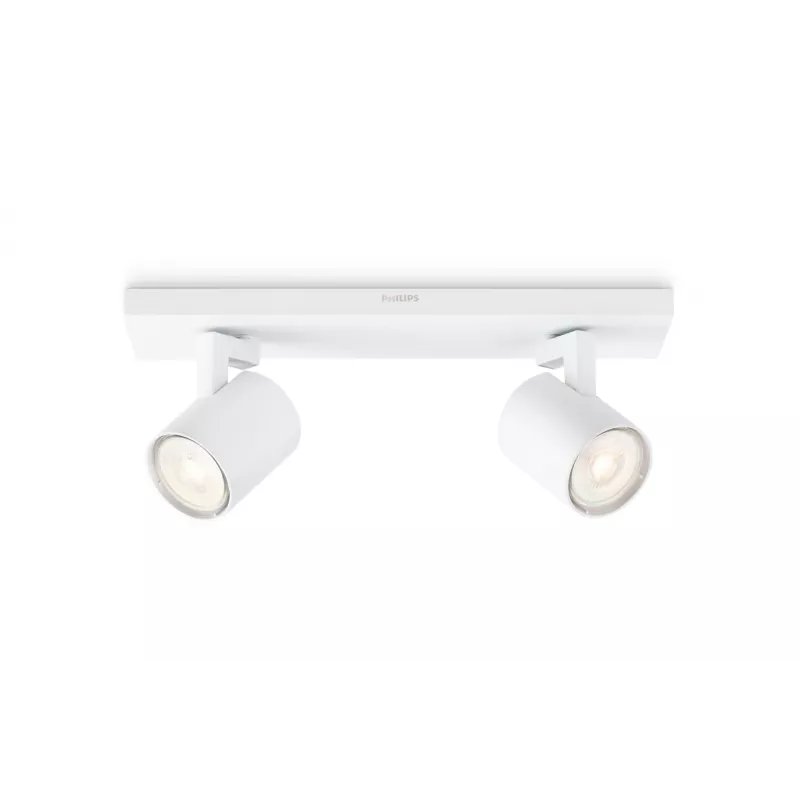 Natynkowy punkt świetlny Philips myLiving 5309231P0, GU10 LED 7 W, 2700 K, 255 lm, dwupunktowy, ściemnialny, biały