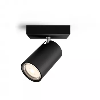 Philips myLiving Kosipo Spotlight sufitowy/ścienny, Natynkowy punkt świetlny, GU10, 1 żarówka, LED, 220-240 V, Czarny