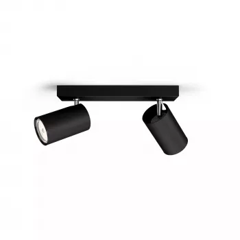 Reflektor sufitowy/ścienny Signify Philips myLiving Kosipo 2x GU10 LED 220-240V IP20 Czarny