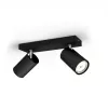 Reflektor sufitowy/ścienny Signify Philips myLiving Kosipo 2x GU10 LED 220-240V IP20 Czarny