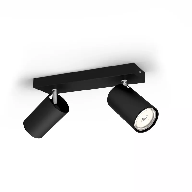 Reflektor sufitowy/ścienny Signify Philips myLiving Kosipo 2x GU10 LED 220-240V IP20 Czarny