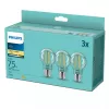 Lampa LED filamentowa Philips E27, zestaw 3 szt., 8,5 W (odpowiednik 75 W), 2700 K