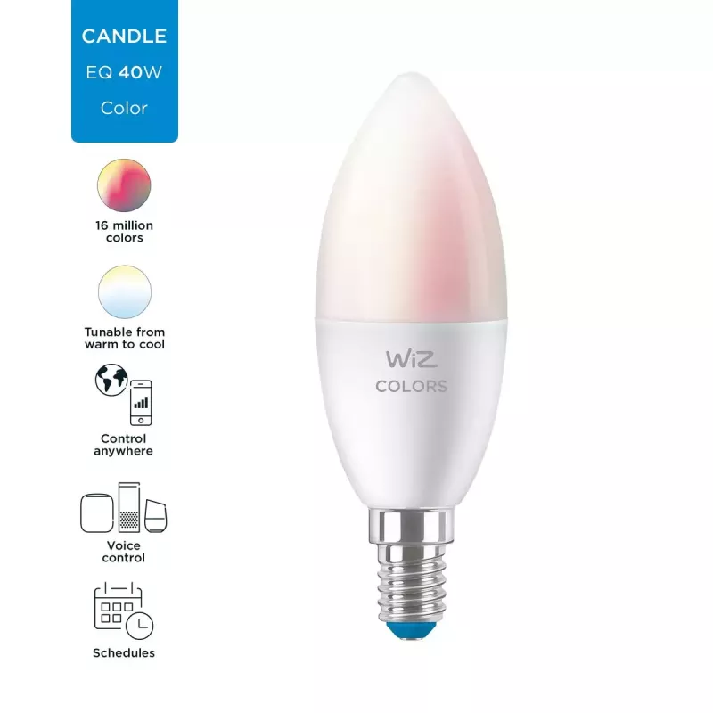 Inteligentna żarówka WiZ Candle 40 W C37 E14 Wi-Fi Biała Klasa energetyczna F