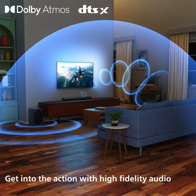 Soundbar Philips TAB6100/10 2.1 kanały 80 W RMS Dolby Atmos
