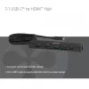 Koncentrator USB-C na HDMI CLUB3D 7-1 — przewodowy, Gigabit Ethernet, czarny, 136×34×94.5 mm