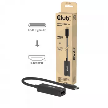 Adapter USB-C do HDMI 2.1 Club 3D CAC-2505 — 8K@60Hz, USB Type-C do HDMI + USB, 0,12 m