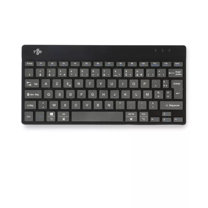 R-Go Tools Ergonomic klawiatura R-Go Compact Break, klawiatura kompaktowa z oprogramowaniem do przerw, AZERTY (FR), Bluetooth, czarna
