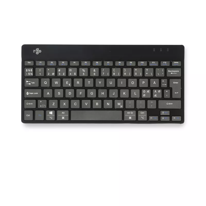 Ergonomiczna klawiatura R-Go Tools R-Go Compact Break, klawiatura kompaktowa z oprogramowaniem przerw, QWERTY (NORDYCKA), Bluetooth, czarna