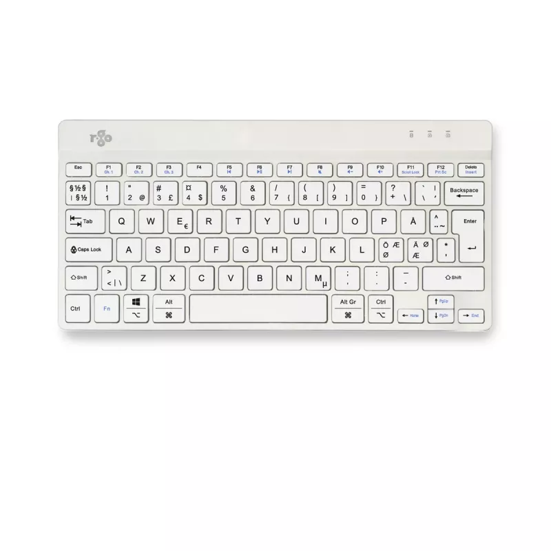 Klawiatura ergonomiczna R-Go Tools R-Go Compact Break, kompaktowa klawiatura z oprogramowaniem do przerw, QWERTY (NORDYCKI), Bluetooth, biała