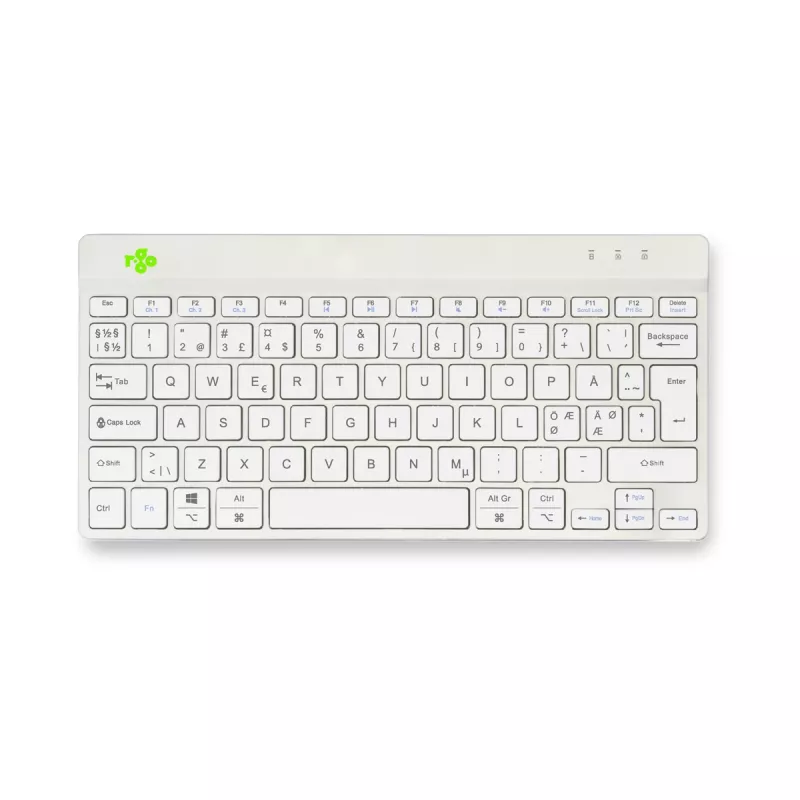 Klawiatura ergonomiczna R-Go Tools R-Go Compact Break, kompaktowa klawiatura z oprogramowaniem do przerw, QWERTY (NORDYCKI), Bluetooth, biała