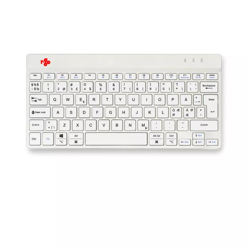 Klawiatura ergonomiczna R-Go Tools R-Go Compact Break, kompaktowa klawiatura z oprogramowaniem do przerw, QWERTY (NORDYCKI), Bluetooth, biała