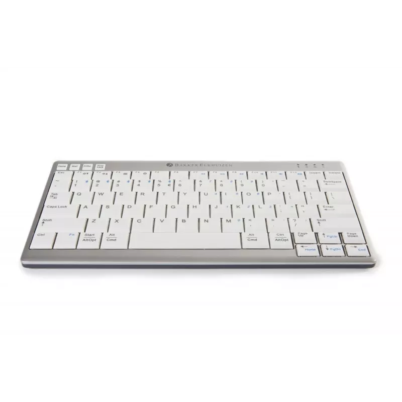 BakkerElkhuizen UltraBoard 950 Wireless US Qwerty, Mini, Bezprzewodowa, Bluetooth, Przełącznik nożycowy, QWERTY, Jasnoszara, Biała