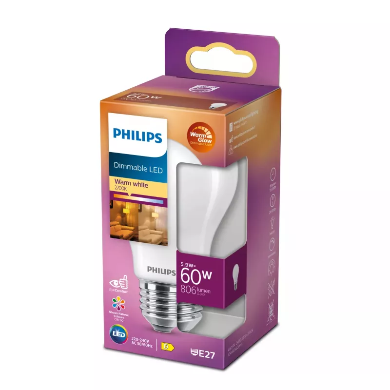 Lampa LED Philips Warm Glow E27 806 lm ściemnialna CRI 90