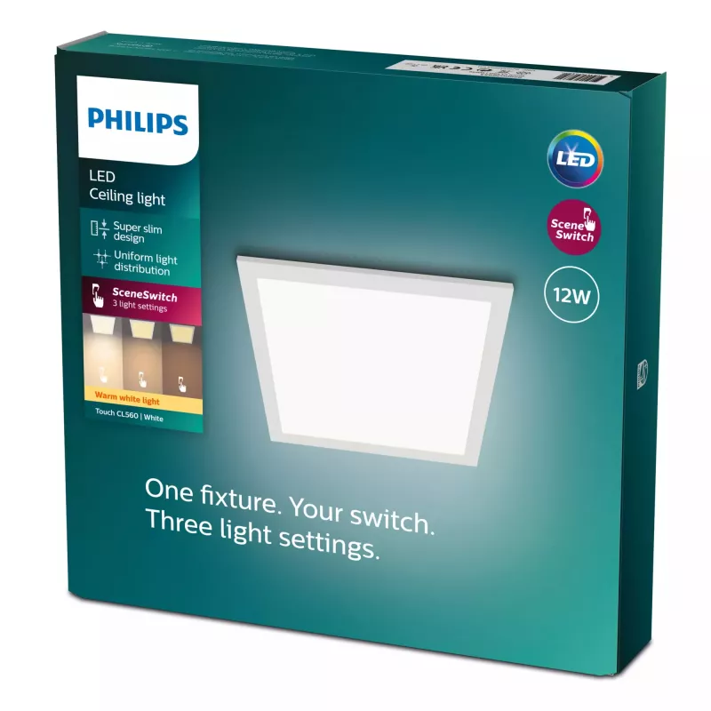 Lampa sufitowa Philips Functional Panel 12 W LED kwadratowa 300×300×42 mm, biała