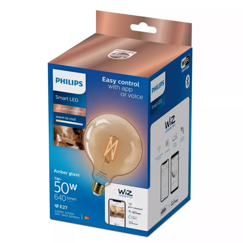 Inteligentna żarówka Philips Filament Globe amber 7W G125 E27 LED
