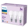 Philips Bulb 40W A60 E27 x3, 4.9 W, 40 W, E27, 470 lm, 15000 h, Ciepła biel