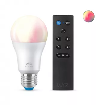 WiZ Bulb 8W (Eq.60W) A60 E27 x1 + Pilot, Inteligentna żarówka, Wi-Fi/Bluetooth, Biały, Wi-Fi 4 (802.11n), 802.11b, 802.11g, LED, E27