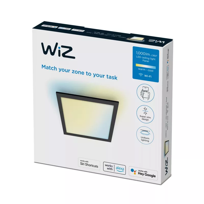 Sufitowy/natynkowy panel LED Signify WiZ A Bluetooth 12 W 300×300×42 mm czarny 220–240 V