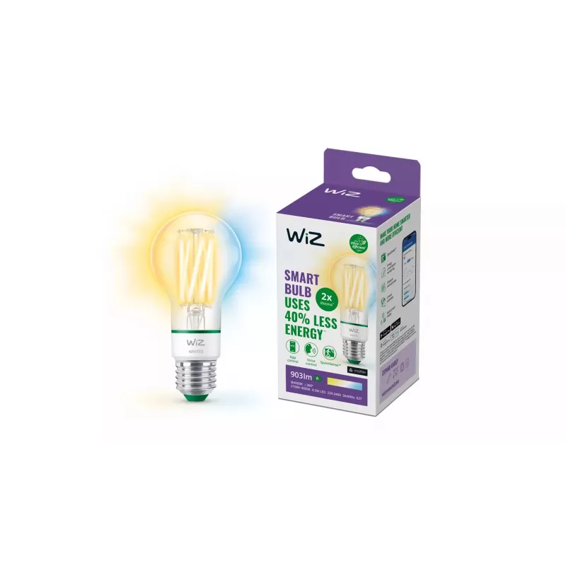 WiZ Filament clear 60 W A60 E27 903 lm Klasa energetyczna A