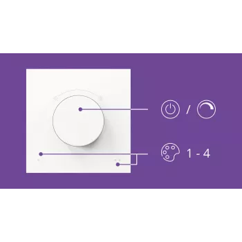 WiZ Smart Dial Switch Philips Bezprzewodowy Wi-Fi Biały Zasilany Bateriami 5 V