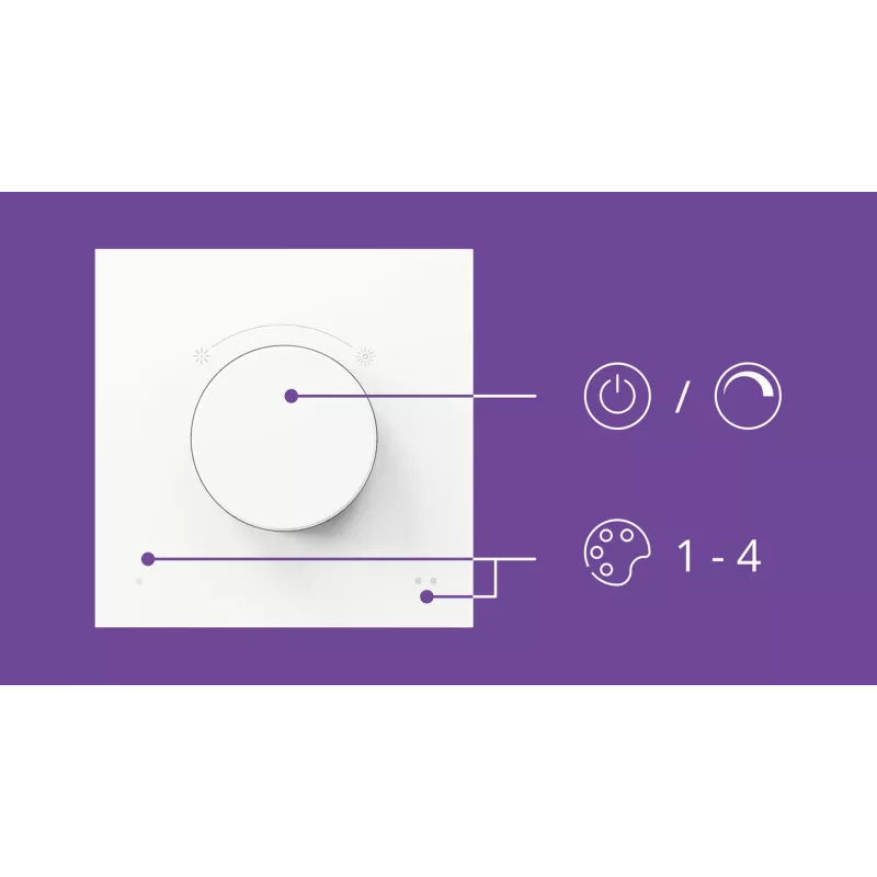 WiZ Smart Dial Switch Philips Bezprzewodowy Wi-Fi Biały Zasilany Bateriami 5 V