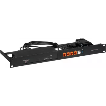 Zestaw montażowy 1U do szafy rack dla SonicWall TZ80 firmy rackmount it RM-SW-T14 — zestaw montażowy 1U do urządzenia SonicWall TZ80