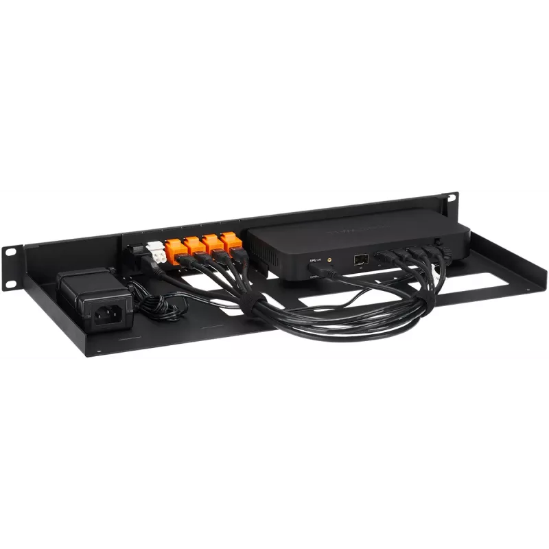 Zestaw montażowy 1U do szafy rack dla SonicWall TZ80 firmy rackmount it RM-SW-T14 — zestaw montażowy 1U do urządzenia SonicWall TZ80
