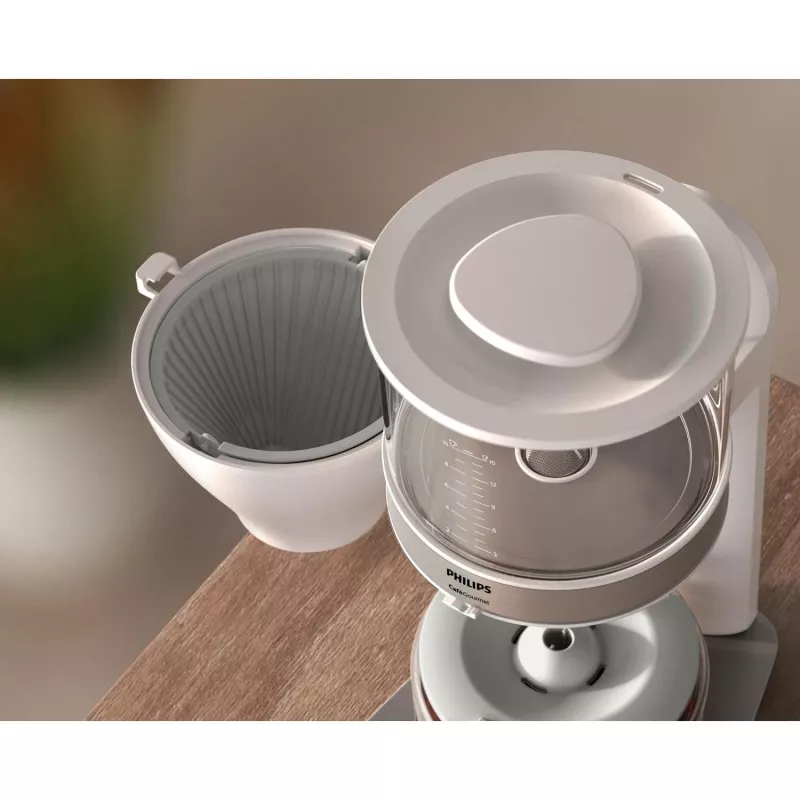 Philips Cafe Gourmet HD5416/00 ekspres przelewowy do kawy ze szklanym dzbankiem, biały