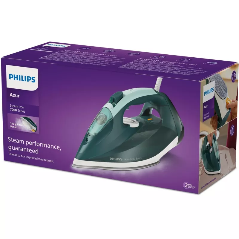Philips 7000 series DST7031/70 żelazko parowe Stopa SteamGlide Plus 2800 W Kolor zielony, miętowy