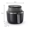 Philips 3000 series NA331/00 frytkownica Pojedyncza 6,2 l Wolnostojąca 1700 W Frytkownica na gorące powietrze Czarny, Srebrny