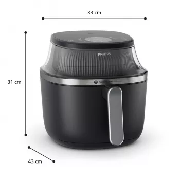 Philips 3000 series NA331/00 frytkownica Pojedyncza 6,2 l Wolnostojąca 1700 W Frytkownica na gorące powietrze Czarny, Srebrny