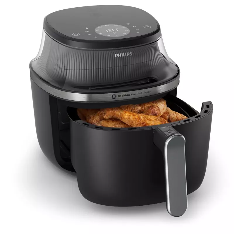 Philips 3000 series NA331/00 frytkownica Pojedyncza 6,2 l Wolnostojąca 1700 W Frytkownica na gorące powietrze Czarny, Srebrny