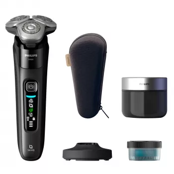 Elektryczna golarka rotacyjna Philips i9000 X9000/30 — mokra i sucha, SkinIQ, wbudowany akumulator litowo-jonowy, baza ładująco-czyszcząca