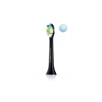 Wymienne główki szczoteczki Philips HX6066/88 Optimal biały, 6 szt., czarne, okres wymiany co 3 miesiące