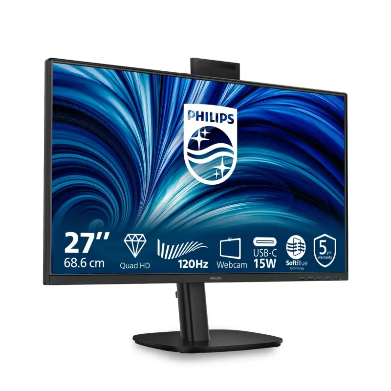 Monitor komputerowy Philips 27B2N3500JH 27 cali (68,6 cm) IPS LCD Quad HD 2560×1440, 4 ms, 350 cd/m², hub USB, głośniki, VESA, czarny