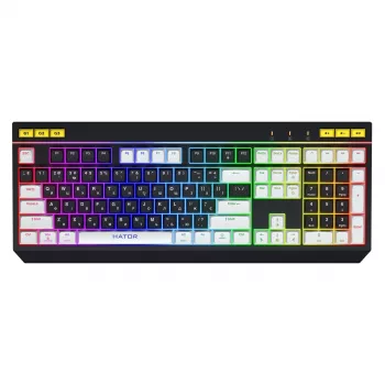 HATOR Icefall klawiatura gamingowa USB QWERTY US English czarna RGB LED