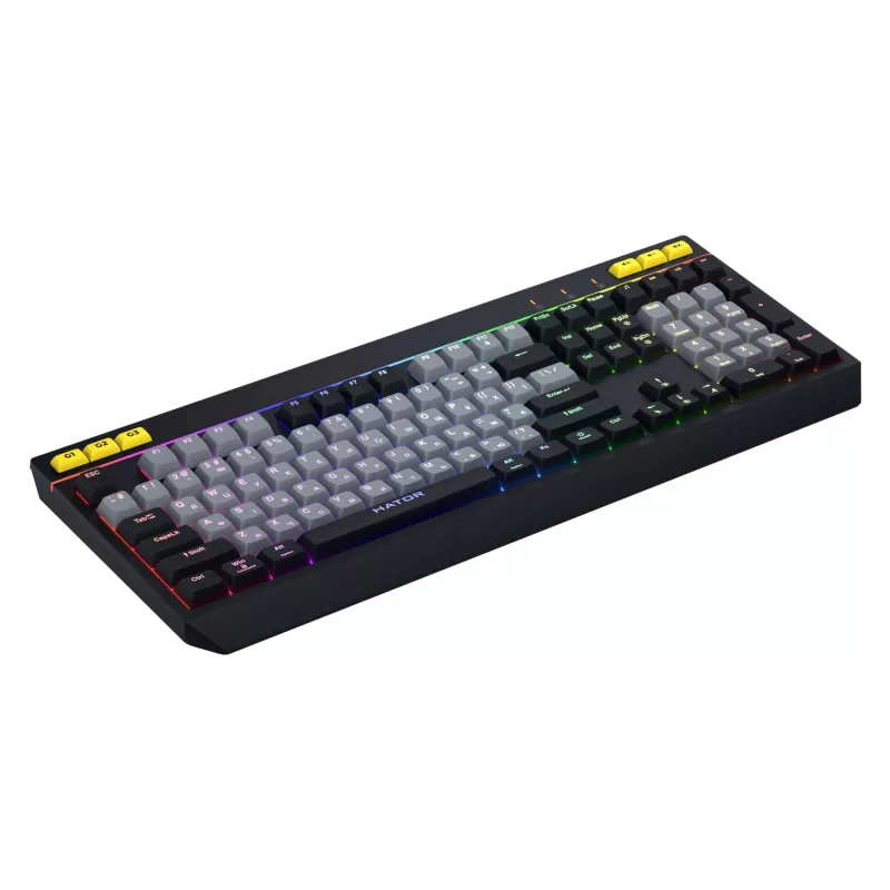 Klawiatura HATOR Icefall Gaming USB QWERTY US English Czarna Podświetlenie RGB LED