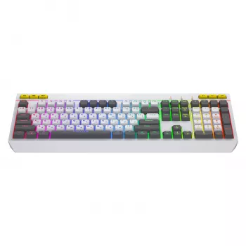 HATOR Icefall Klawiatura Gamingowa USB QWERTY US English Biała Pełnowymiarowa RGB LED