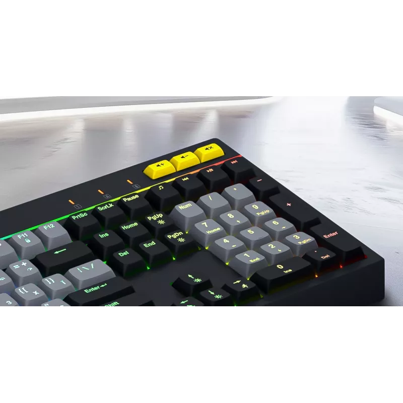 HATOR Icefall Klawiatura Gamingowa USB QWERTY US English Biała Pełnowymiarowa RGB LED