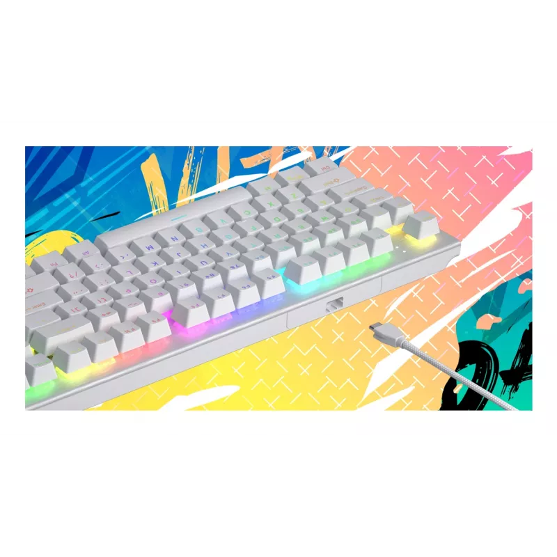 Klawiatura HATOR Gravity X TKL do gier USB QWERTY US English biała