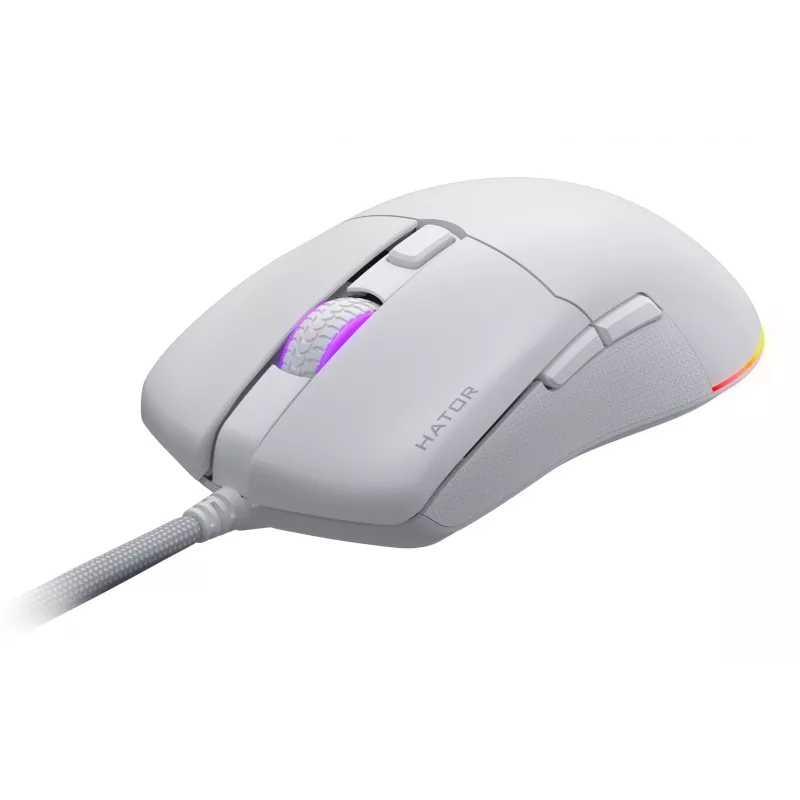 Mysz HATOR Pulsar 3 Optyczna Żółta 12000 DPI 6 Przycisków Biała