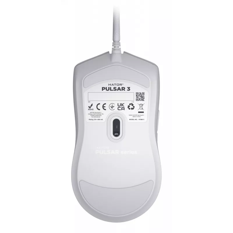 Mysz HATOR Pulsar 3 Optyczna Żółta 12000 DPI 6 Przycisków Biała