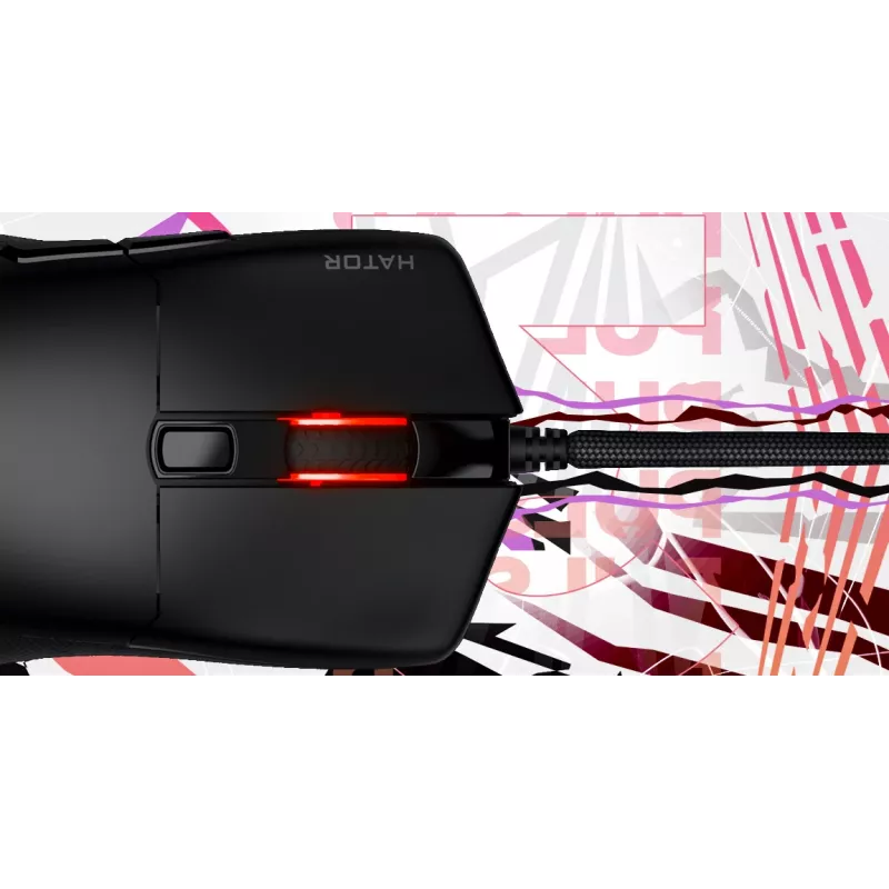 Mysz HATOR Pulsar 3 Optyczna Żółta 12000 DPI 6 Przycisków Biała