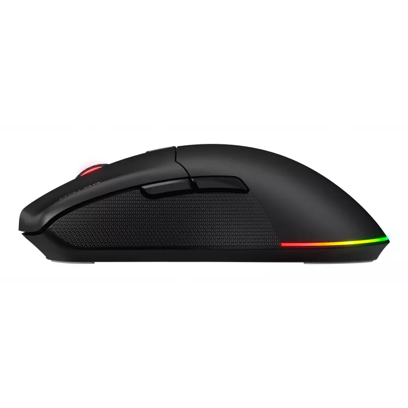 Mysz HATOR Pulsar 3 Wireless, czarna - Przełączniki optyczne żółty 100M PixArt PMW 3311 (HTM630)