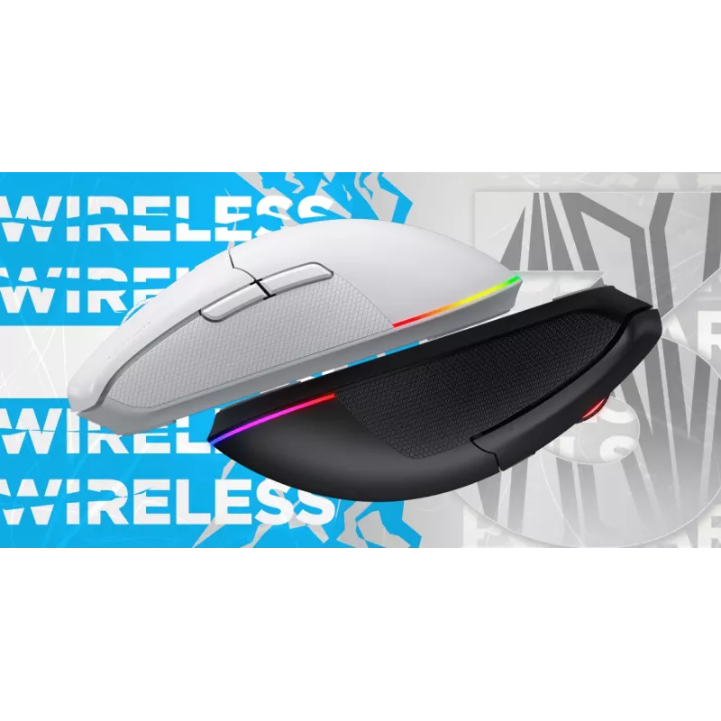 HATOR Pulsar 3 Wireless, biała - Optyczne żółte przełączniki 100M, PixArt PMW 3311 (HTM631)