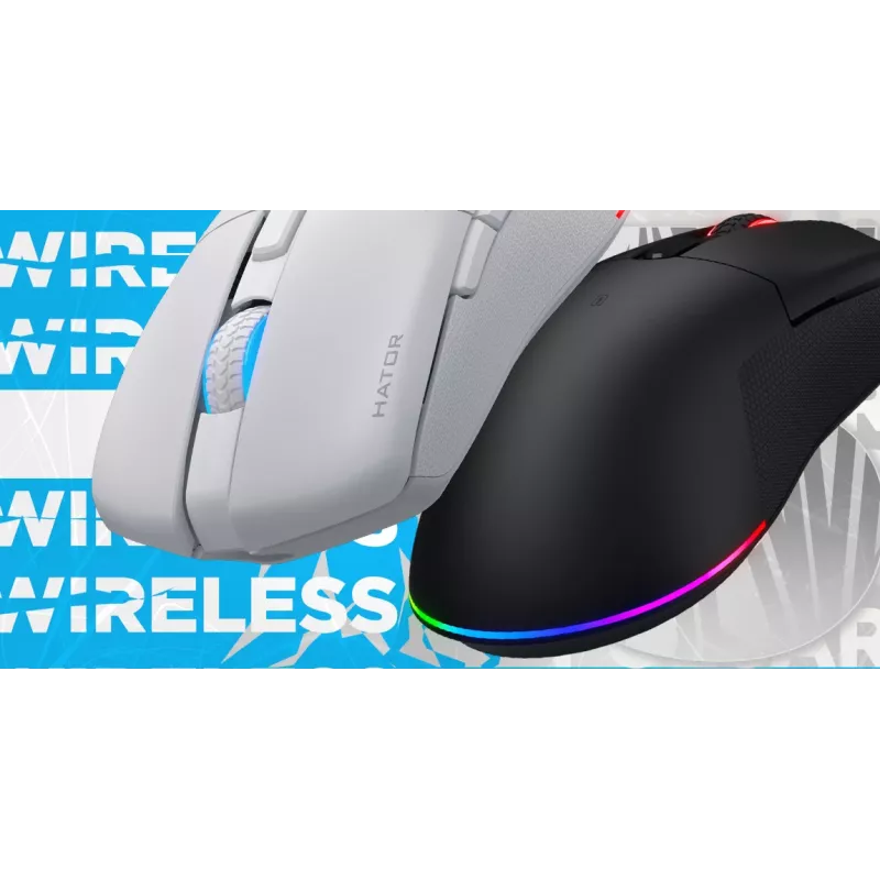 HATOR Pulsar 3 Wireless, biała - Optyczne żółte przełączniki 100M, PixArt PMW 3311 (HTM631)