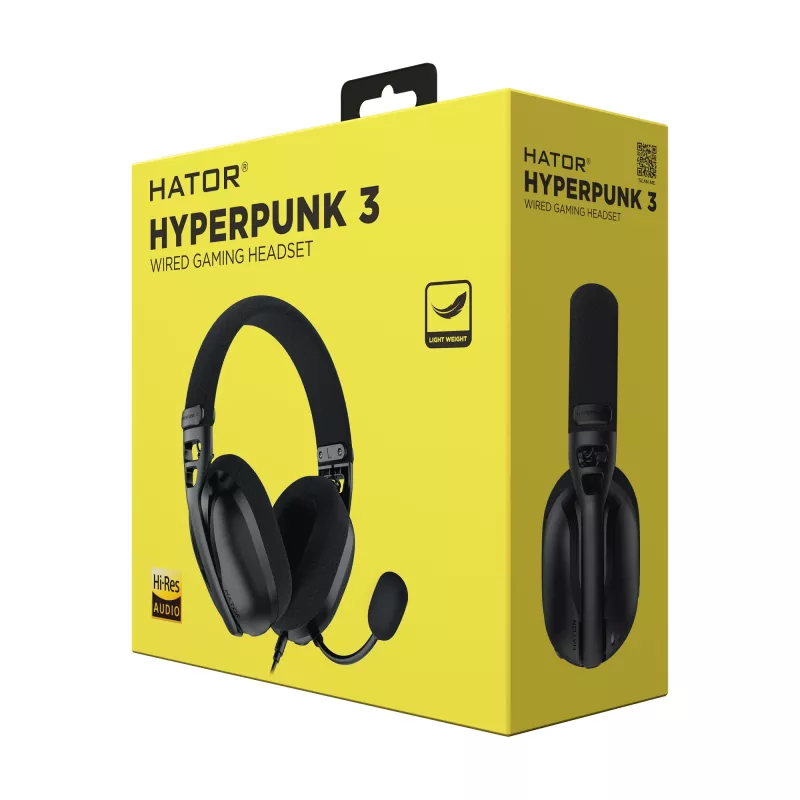 HATOR Hyperpunk 3 Zestaw słuchawkowy Przewodowy Douszny Do gier Czarny
