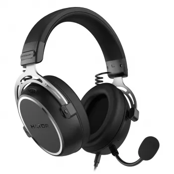 Zestaw słuchawkowy HATOR HYPERGANG 3 Hi-Res, przewodowy, pałąk na głowę, do gier, USB Type-C / USB Type-A, czarny